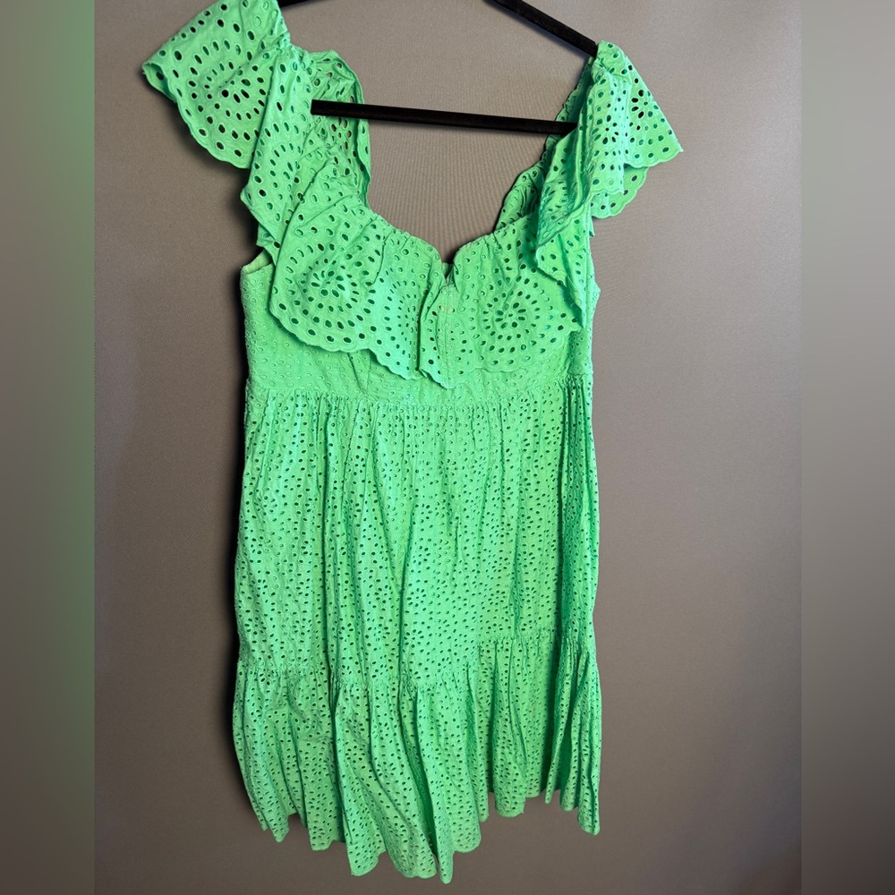 Lily Pulitzer Bright Green Eyelet Ruffle Sundress